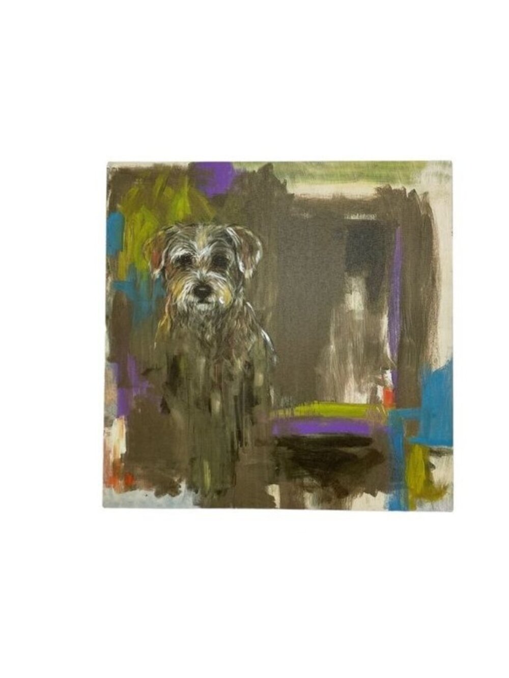 Modern Loft Wall Decor Art Pup Chuck 12”x12”
